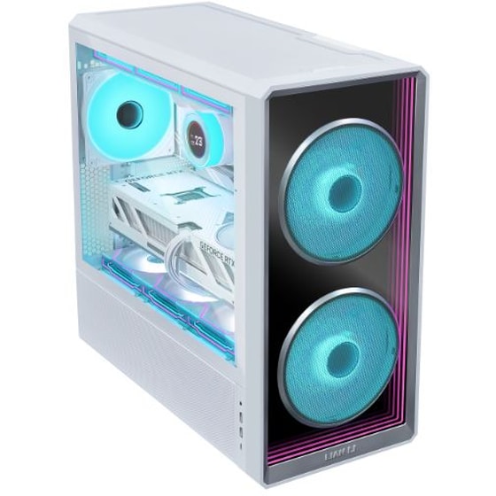 Κουτί Desktop Lian Li Lancool 217 INF Gaming Midi Tower με Πλαϊνό Παράθυρο και ARGB Φωτισμό - White image 1
