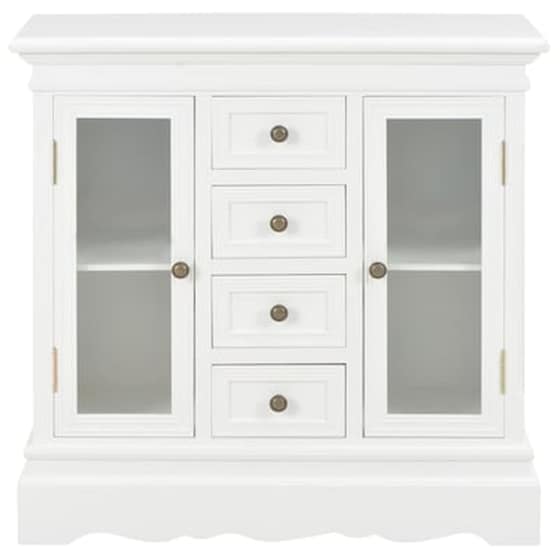 Vidaxl Μπουφές Ψηλός Λευκός 70 X 28 X 70 Εκ. Από Μασίφ Ξύλο Πεύκου image 3