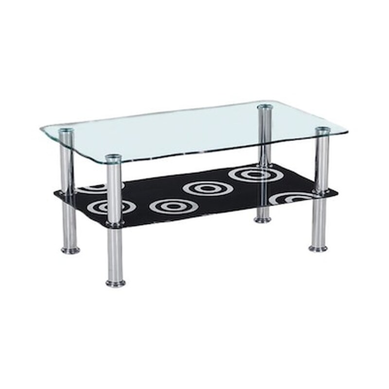 Τραπεζάκι Σαλονιού Woodwell από Γυαλί C9484 75x45x41cm - Διάφανο