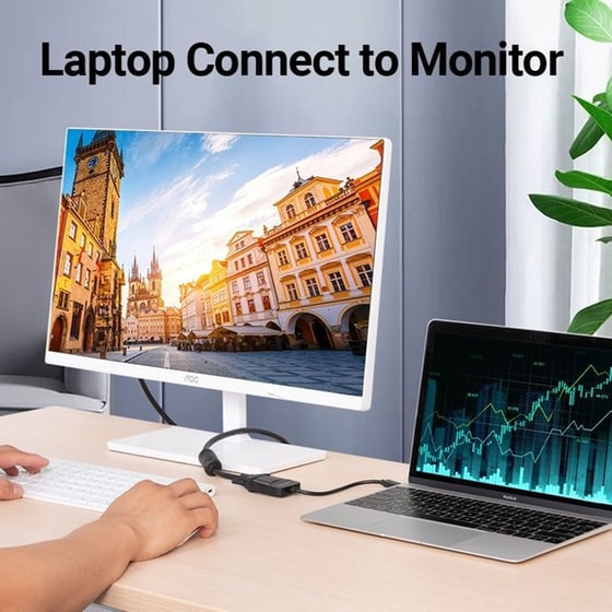 Vention TDDBB Μετατροπέας USB-C male σε VGA female - Μαύρο image 1