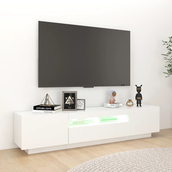 Έπιπλο Τηλεόρασης VidaXL από Μοριοσανίδα 180x35x40 cm  - Λευκό image 3