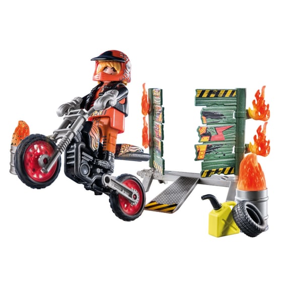 PLAYMOBIL® Stunt Show Starter Pack Ακροβατικά με μηχανή motocross (71256) image 4