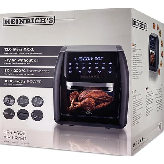 HEINRICH'S HFR 8206 με Πόρτα 1800 W 12 L Μαύρο Φριτέζα Αέρος image 12