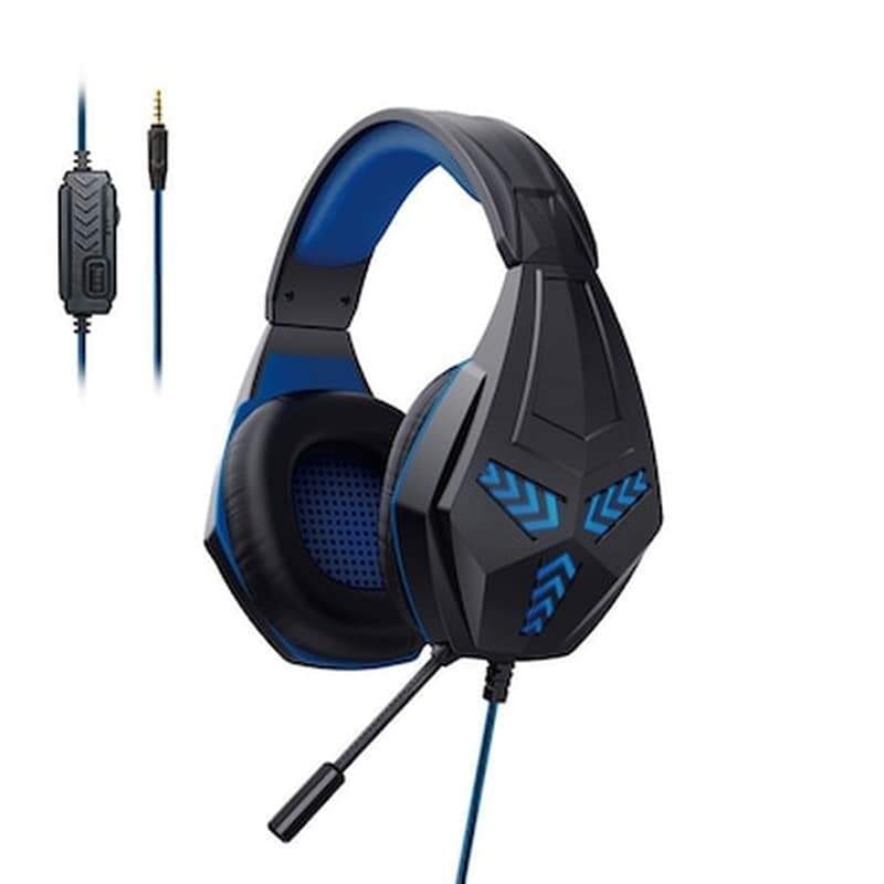OEM Komc M204 Gaming Gaming Ενσύρματα Ακουστικά 3.5mm Μαύρα/Μπλε