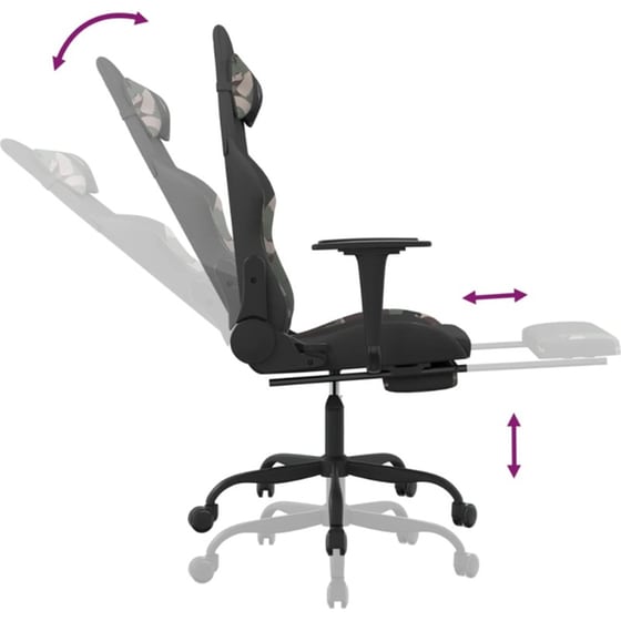 Καρέκλα Gaming VIDAXL 3143732 με Υποπόδιο image 6
