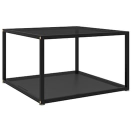 Τραπεζάκι Σαλονιού VidaXL από Ψημένο Γυαλί 60x60x35cm - Μαύρο