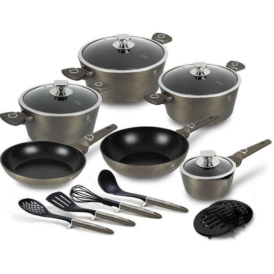 Σετ Μαγειρικά Σκεύη BERLINGER BH-7167 15 τμχ Καφέ image 0