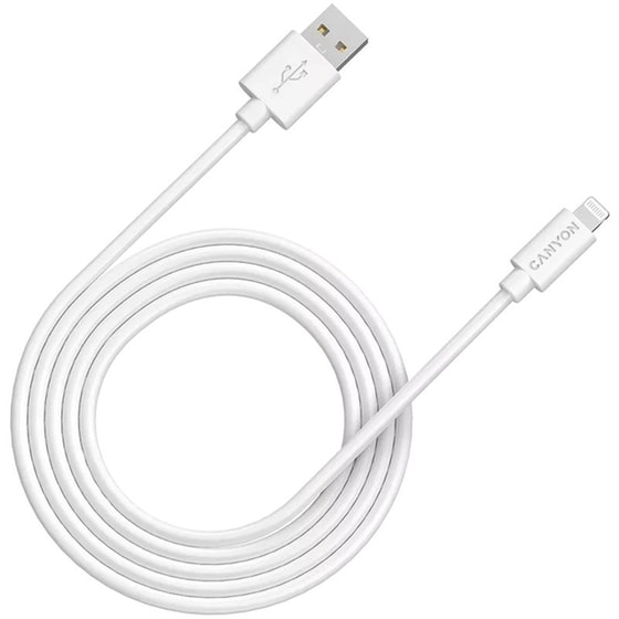 Καλώδιο δεδομένων Canyon MFI-12 USB-A σε Lightning 2m - Λευκό image 0