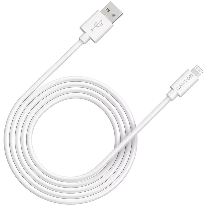 Καλώδιο δεδομένων Canyon MFI-12 USB-A σε Lightning 2m - Λευκό