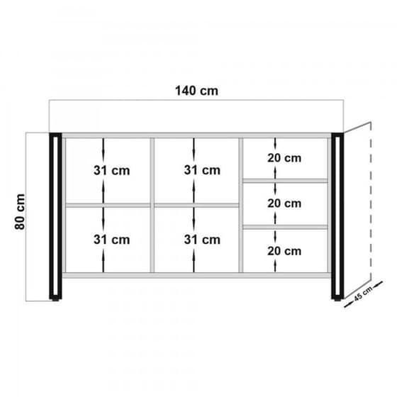 Μπουφές 24Mall Cosmo από Μοριοσανίδα/Μέταλλο 140x45x80 cm - Καφέ/Μαύρος image 4
