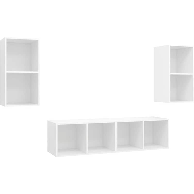 Έπιπλο Τηλεόρασης Vidaxl από Μοριοσανίδα 4 τμχ 37x37x72cm - Λευκό VIDAXL