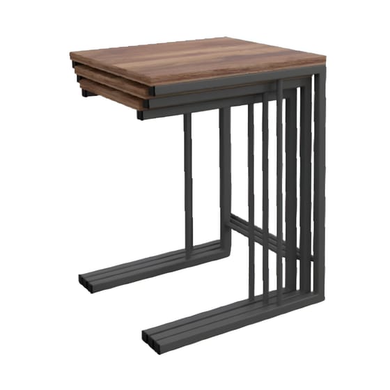 Σετ Βοηθητικά Τραπεζάκια Rea Μεταλλικά 44x40x55 cm - Μαύρα image 0