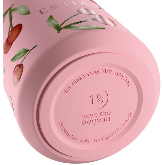 Μπουκάλι Θερμός Estia Lens Save The Aegean Cherry Rose με Καλαμάκι 360 ml image 4