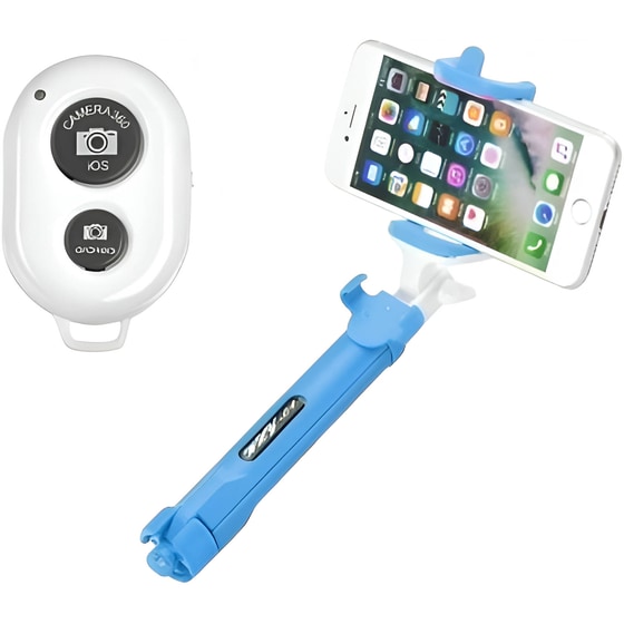 Τρίποδο Selfie Stick Blun SSTR-01 με Bluetooth - Γαλάζιο image 2