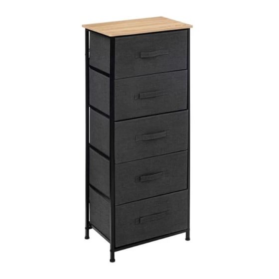 Συρταριέρα 5five Simply Smart 193571 από Ατσάλι/Ύφασμα 45x30x114 cm - Σκούρο Γκρι image 0
