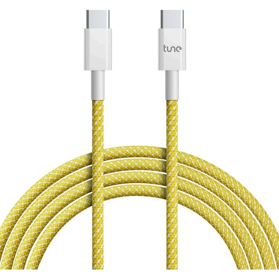 Καλώδιο Φόρτισης Tune TechFlex Stylish Braided Cable USB-C σε USB-C 1.5m - Yellow image 0