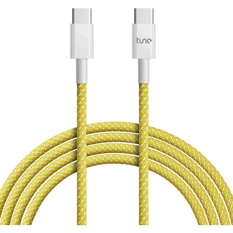 Καλώδιο Φόρτισης Tune TechFlex Stylish Braided Cable USB-C σε USB-C 1.5m - Yellow