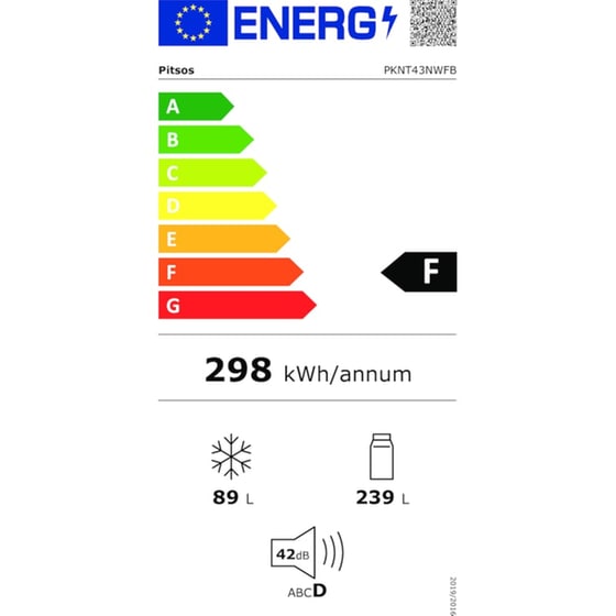Δίπορτο Ψυγείο PITSOS PKNT43NWFB Full No Frost 328 Lt - Λευκό image 4