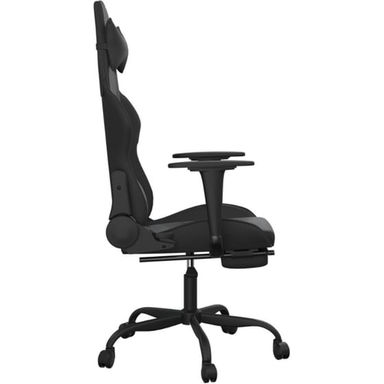 Καρέκλα Gaming VIDAXL 3143661 με Υποπόδιο από Τεχνητό Δέρμα - Μαύρη image 1
