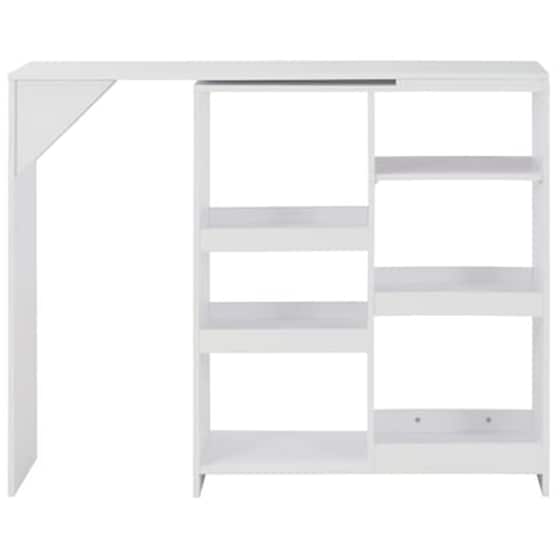 Vidaxl Τραπέζι Μπαρ Με Κινητή Ραφιέρα Λευκό 138 X 40 X 120 Εκ. image 3