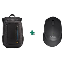 Τσάντα Laptop Case Logic Jaunt 15.6" + Ασύρματο ποντίκι Logitech Μ330 Silent Plus - Μαύρο