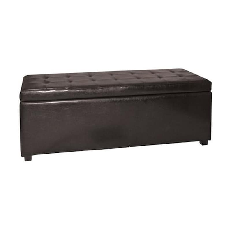 WOODWELL Σκαμπό από Δερματίνη Pu με Αποθηκευτικό Χώρο - Σκούρο Καφέ