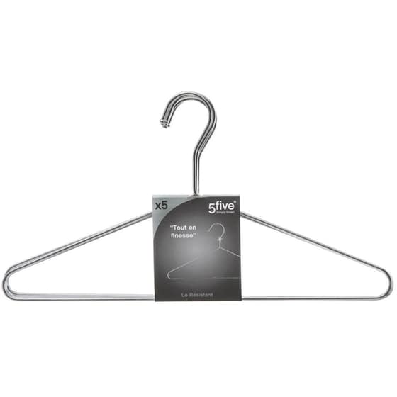 Κρεμάστρες Ρούχων Spitishop F-v από Μέταλλο 151538 40x0.3x21 cm Σετ 5 Τμχ - Ασημί image 0