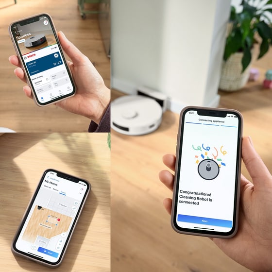 BOSCH SPOTLESS ADVANCED BCRC2W για Σκούπισμα και Σφουγγάρισμα Λευκό Σκούπα Ρομπότ image 10