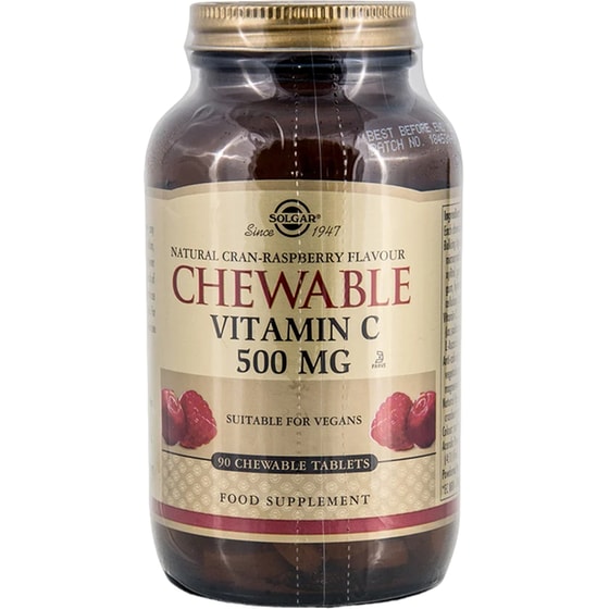 Solgar Vitamin C Chewable 500mg Βατόμουρο - 90 ταμπλέτες image 0
