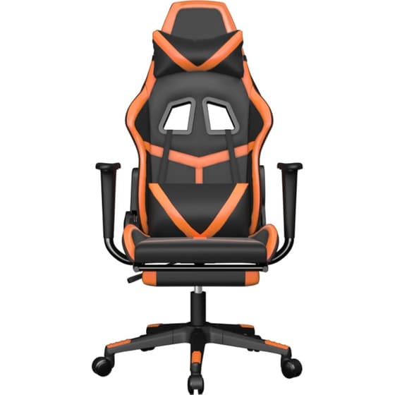 Καρέκλα Gaming VIDAXL 345440 με Υποπόδιο από Τεχνητό Δέρμα - Μαύρο image 2