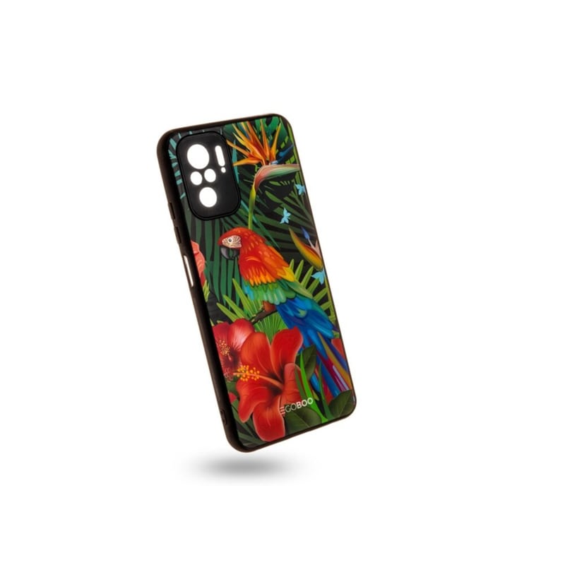 Θήκη Xiaomi Redmi Note 10 - Egoboo Case Glass TPU - Jungle Parrot