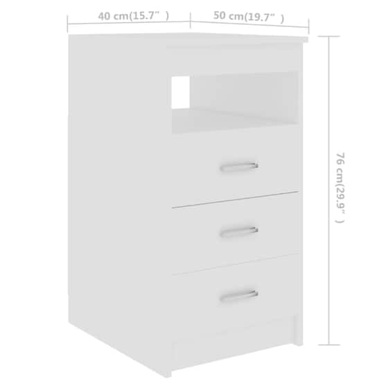 Γραφείο με Συρτάρια VidaXL από Μοριοσανίδα 140x50cm - Λευκό image 9