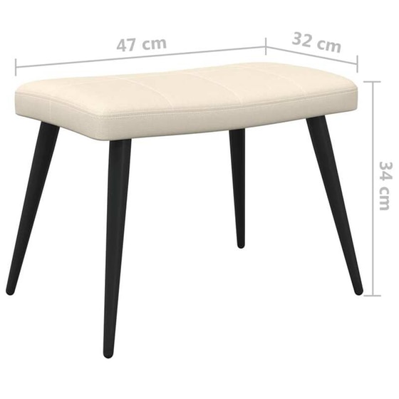 Πολυθρόνα Relax VidaXL από Ύφασμα με Σκαμπό - Κρεμ image 10