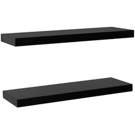 Ράφια Τοίχου VidaXL από MDF 80x20x3.8 cm 2 Τμχ - Μαύρο