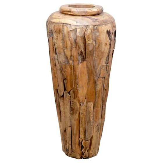 Vidaxl Βάζο Διακοσμητικό 40 X 80 Εκ. Από Μασίφ Ξύλο Teak image 0
