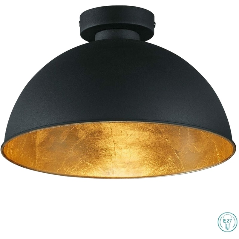 Trio Lighting Jimmy Πλαφονιέρα Οροφής 31εκ. Μαύρη με Ντουί E27