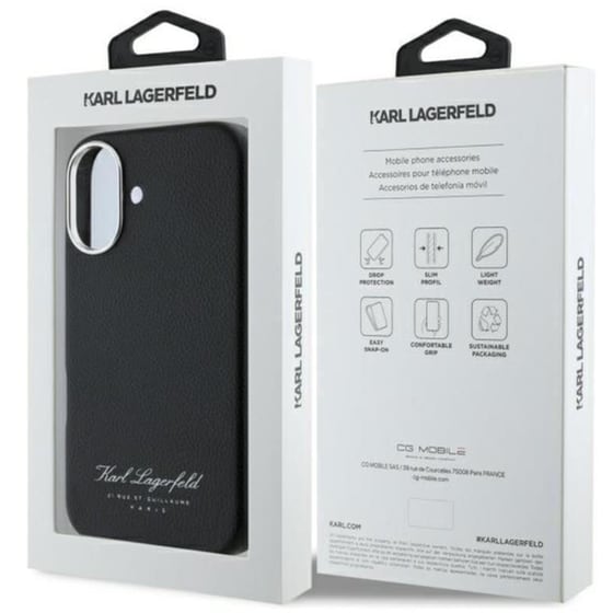 Θήκη Apple iphone 16 - Karl Lagerfeld Grained Pu Hotel Rsg - Μαύρο image 6