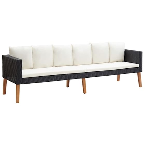 Σετ Σαλόνι Κήπου Vidaxl Συνθετικό Ρατάν με Μαξιλάρια 4 Τμχ - Λευκό image 4