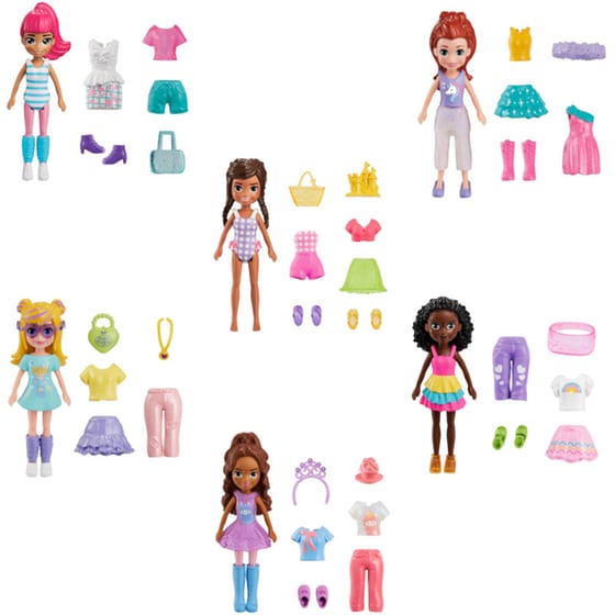 Mattel Κούκλα Polly Pocket με μόδες mini pack - 6 σχέδια (1 τεμάχιο) image 0