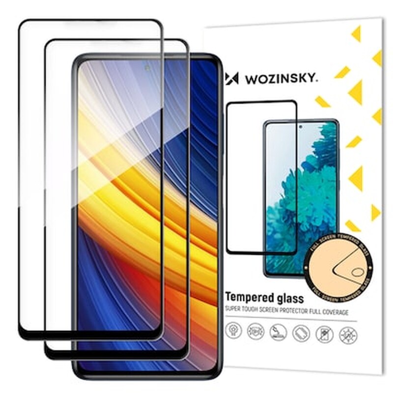 WOZINSKY Προστατευτικό οθόνης Xiaomi Redmi Note 9 Pro/Note 9S/Poco X3 - Wozinsky Tempered Glass Full Glue Black 2pcs