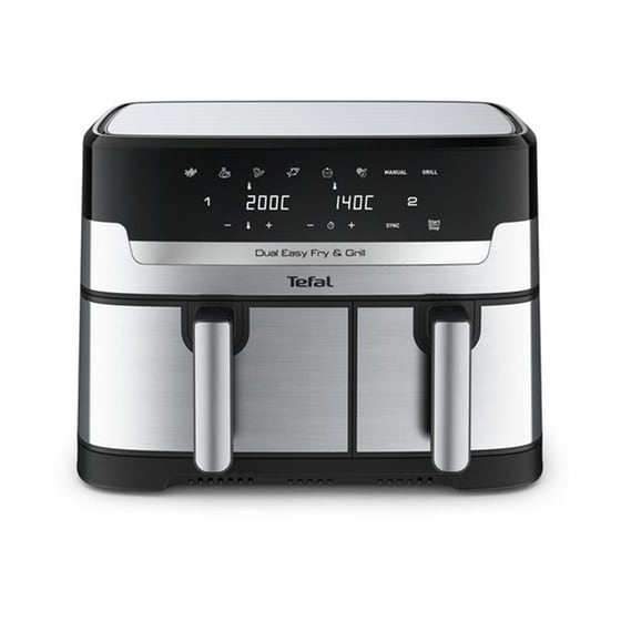 TEFAL EY905D Dual Easy Fry & Grill 2700W 8.3L Ασημί με Διπλό Αποσπώμενο Κάδο Φριτέζα Αέρος image 1