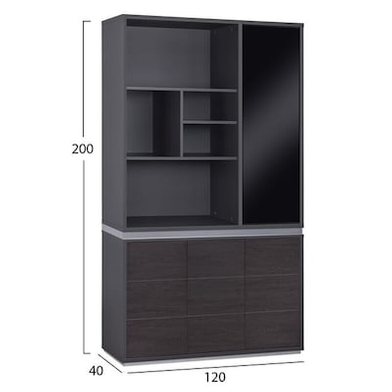 Βιβλιοθηκη Γραφειου Επαγγελματικη Rosewood Hm2091r 120χ40χ200υ Εκ