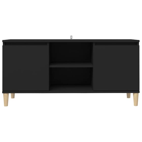 Έπιπλο Τηλεόρασης VidaXL από Μασίφ Ξύλο 103.5x35x50cm - Μαύρο image 4