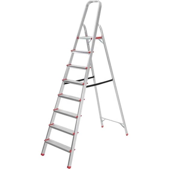 Vesta Σκάλα Aλουμινίου 7+1 Σκαλιά 52x138.5x205cm Αντοχής 150kg Βάρους 4.8kg με Ιμάντα image 0