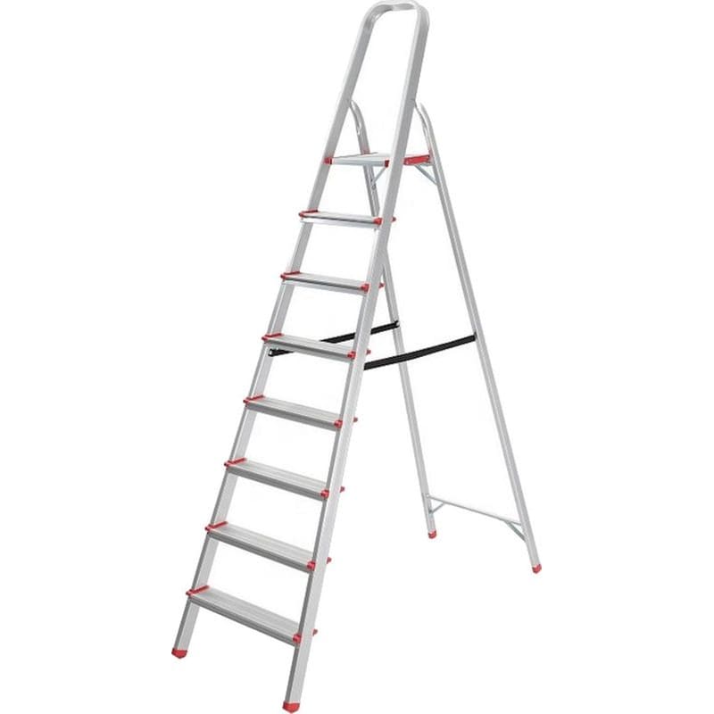 Vesta Σκάλα Aλουμινίου 7+1 Σκαλιά 52x138.5x205cm Αντοχής 150kg Βάρους 4.8kg με Ιμάντα