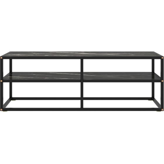 Έπιπλο Τηλεόρασης VidaXL Γυαλί Όψη Μαρμάρου 120x40x40cm - Μαύρο image 1