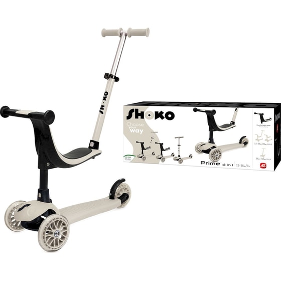 Παιδικό Πατίνι Shoko Premium Πολυμορφικό 3 σε 1 με Λαβή Γονέα Ash Cloud image 0