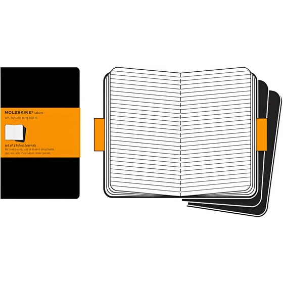 Σημειωματάριο Moleskine Large Cahier Journal Ριγέ Μαύρο (3 Τεμάχια) image 0
