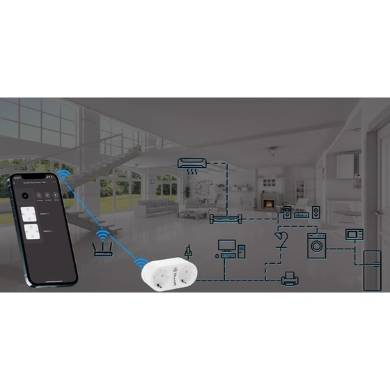 Έξυπνη Πρίζα Ρεύματος Tellur με Wi-Fi TLL331061 - Λευκό image 3