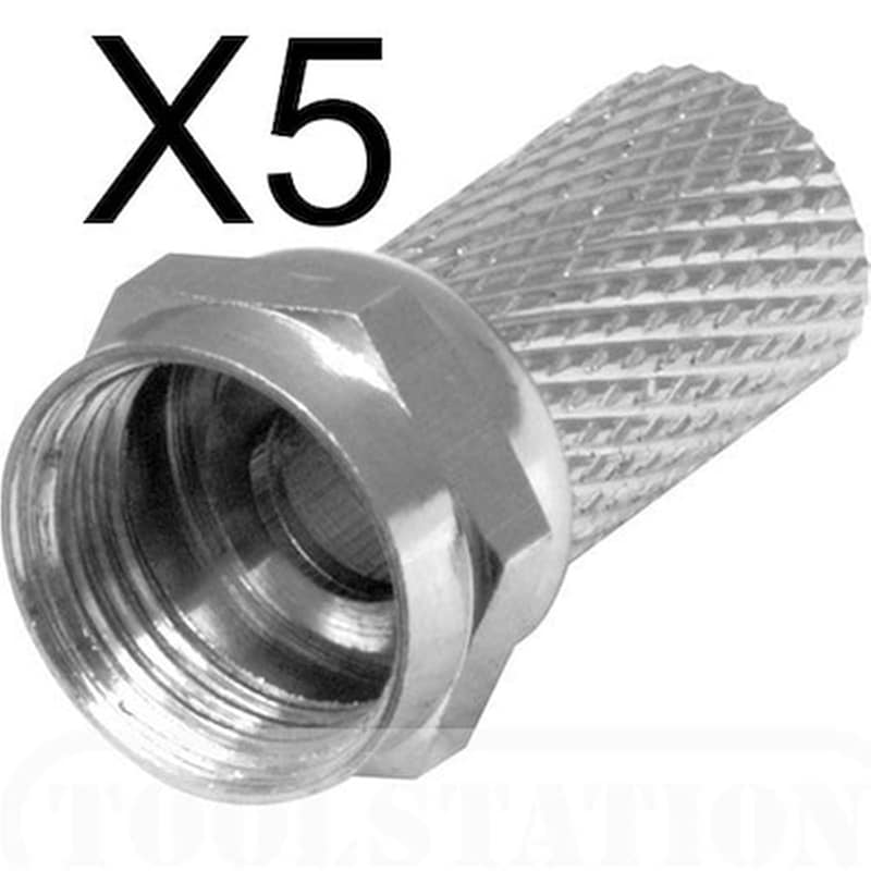 Powertech Adapter F-plug Νικελίου, 20mm, 5τμχ